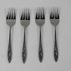 Lot of 4 Oneida Oneidacraft Deluxe Ember Glow Stainless Salad Forks 6.25" Good