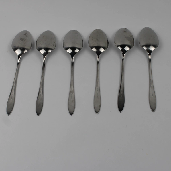 Lot of 6 Oneida Oneidacraft Deluxe Ember Glow Stainless Serving Spoons 8.25" 