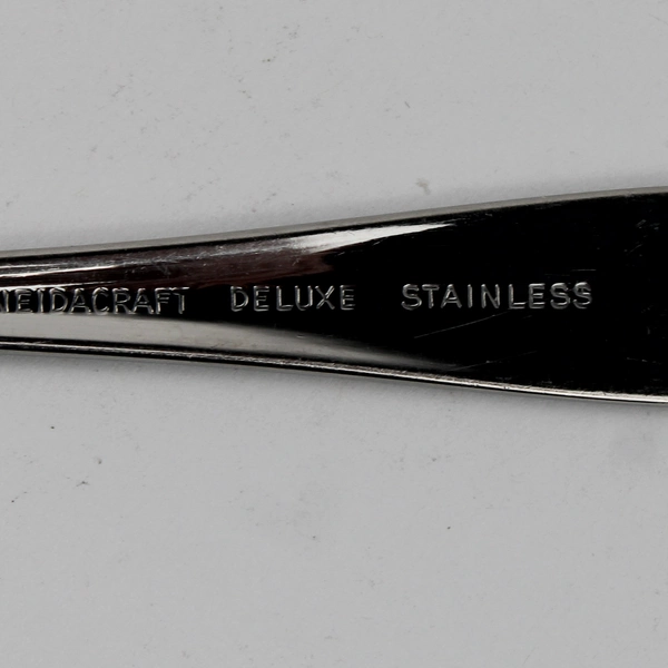 Lot of 6 Oneida Oneidacraft Deluxe Ember Glow Stainless Serving Spoons 8.25" 