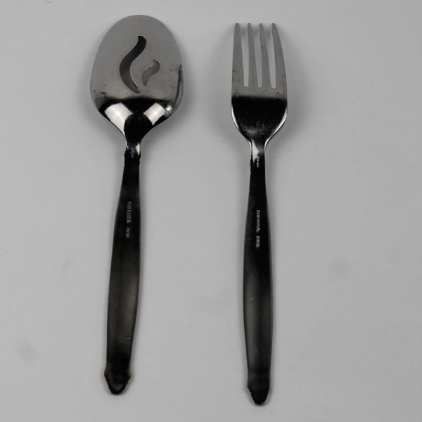 Lot of 2 Oneida Silver Daphne Pattern With Gold Accent Serving Utensils 18/10 SS