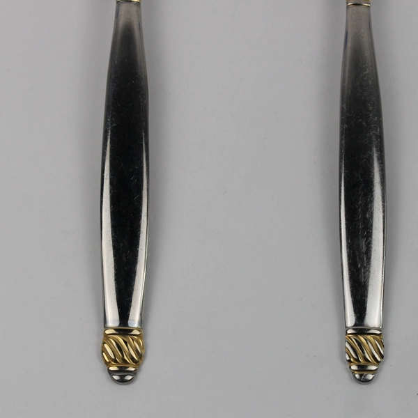 Lot of 2 Oneida Silver Daphne Pattern With Gold Accent Serving Utensils 18/10 SS