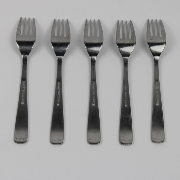 Lot of 5 Oneida (Northland) Dane Pattern Stainless Salad Forks 6.75" Good HTF