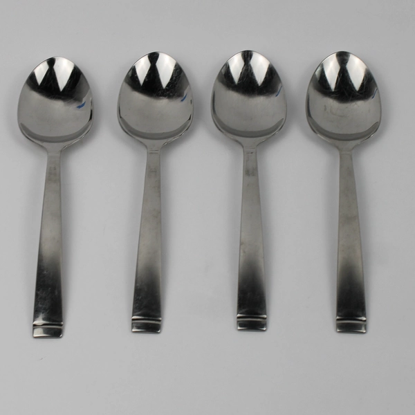 Lot of 4 Oneida Silver Unknown Pattern Stainless Serving Spoons 8.5" Good