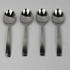 Lot of 4 Oneida Silver Unknown Pattern Stainless Serving Spoons 8.5" Good