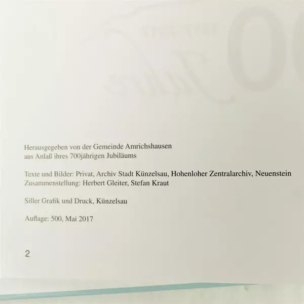 Amrichshausen 700 Jahre Grub Aus Amrichshausen Collectible Commemorative