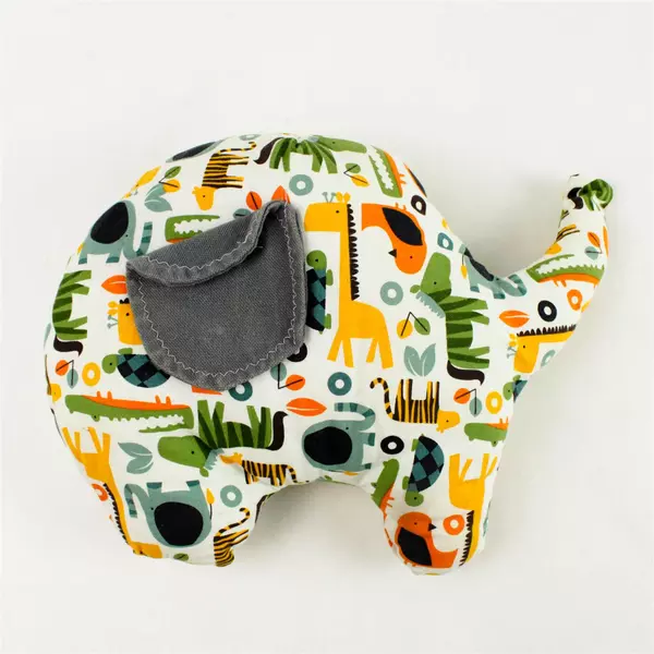 Stuffed Elephant Pillow Jungle Fabric Nursery Decor Cuddly