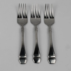 Lot of 3 Oneida Silver Roosevelt Pattern 18/10 Stainless Salad Forks 7" Good