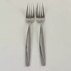 Lot Of 2 Oneida Silver Camlynn Cleo Pattern Stainless Salad Forks 7" Good