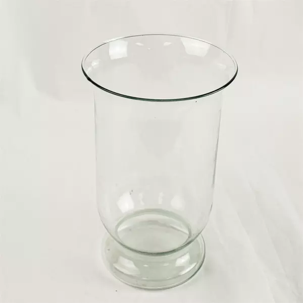 Clear Glass Hurricane Candle Holder 11in Curved Pillar Vase Centerpiece