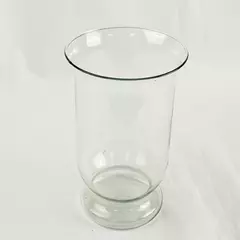 Clear Glass Hurricane Candle Holder 11in Curved Pillar Vase Centerpiece