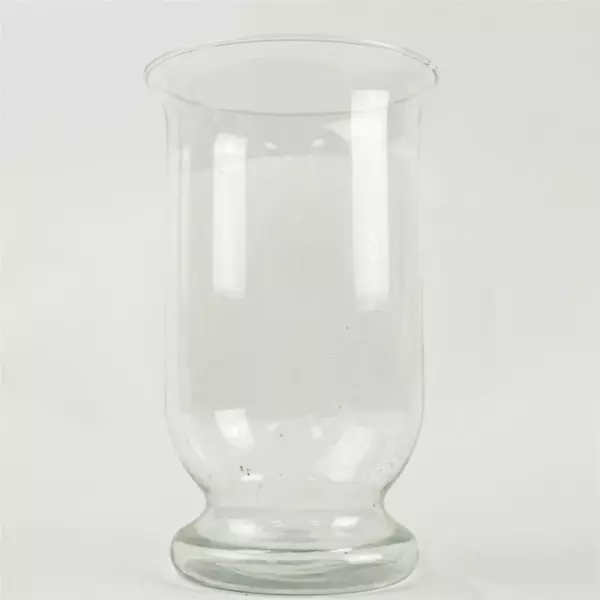 Clear Glass Hurricane Candle Holder 11in Curved Pillar Vase Centerpiece