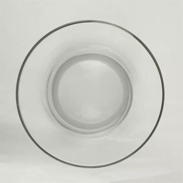 Clear Glass Vase Concave Body Modern Decorative 8.25in Tall