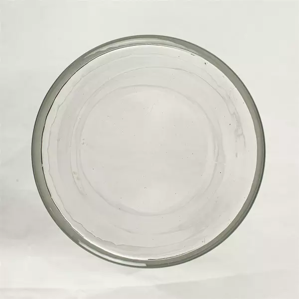 Clear Glass Vase Concave Body Modern Decorative 8.25in Tall