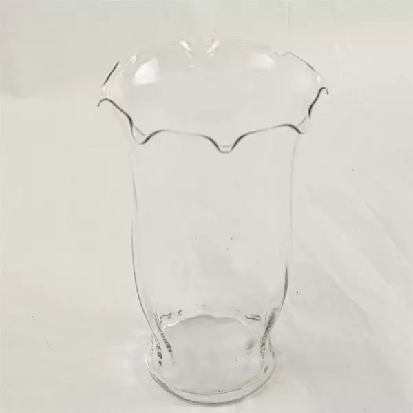 Vintage E.O. Brody Co. Marked Clear Glass Swirl Vase Mid Century 8"