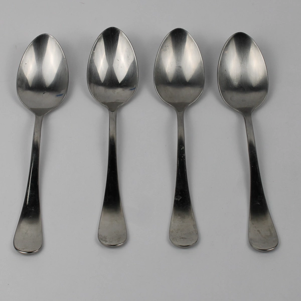 Lot of 4 Zara Home Unknown Pattern 18/10 Stainless Oval-Shaped Soup Spoons 8" 