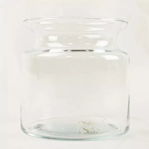 Clear Round Glass Vase 6" x 5.75" Decorative Centerpiece