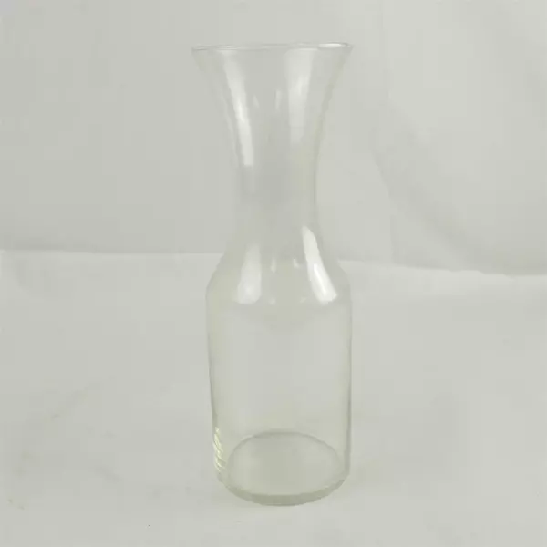 Clear Glass Carafe Vase 10.75in Tall Classic Floral Tabletop
