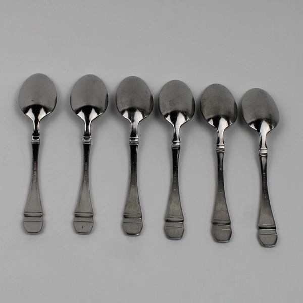 Lot of 6 Oneida Silver Roosevelt Pattern 18/10 SS Oval Shaped Soup Spoons 7" 