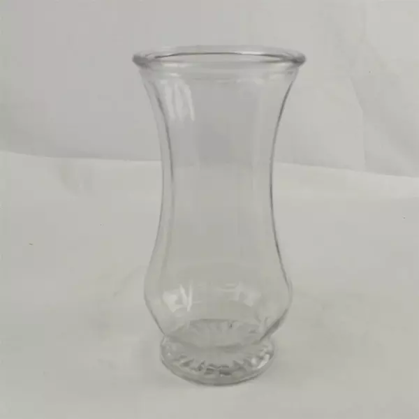 Clear Glass Garden Rose Vase 9.75in