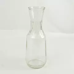 1L Clear Glass Diamond Pattern Carafe Vase By Neck