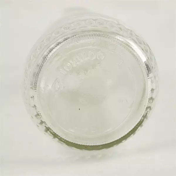 1L Clear Glass Diamond Pattern Carafe Vase By Neck