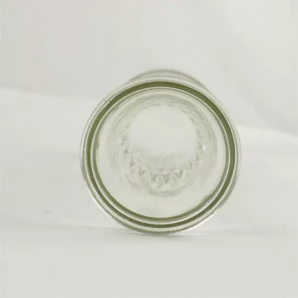 1L Clear Glass Diamond Pattern Carafe Vase By Neck