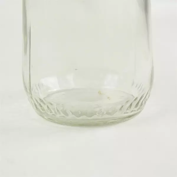 1L Clear Glass Diamond Pattern Carafe Vase By Neck