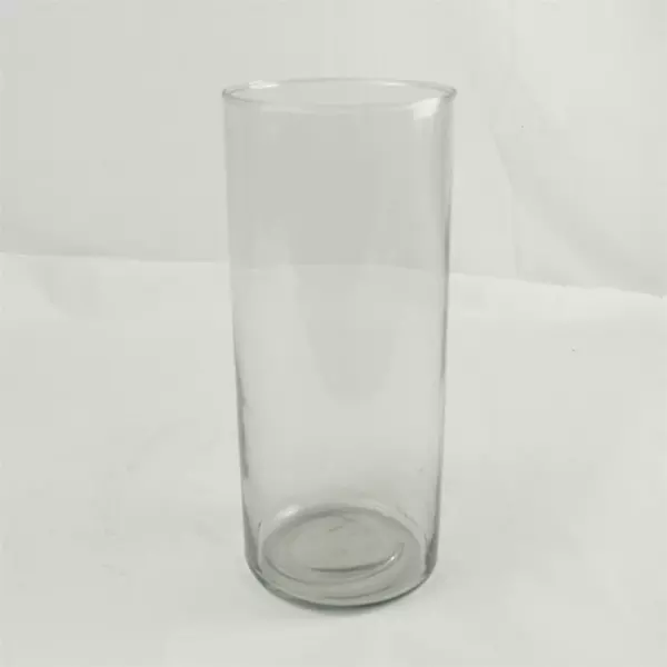 Clear Glass Cylinder Flower Vase 10in Tall x 4.5in Diameter