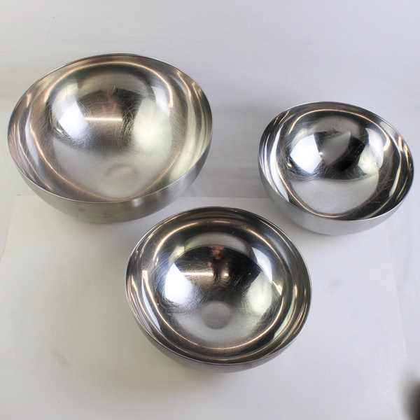 Lot Of 3 Ikea Stainless Steel Round Mixing Bowls (2 11.25" Diam, 1 14.5" Diam)