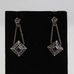 Vintage Avon Faux Amethyst Dangle Earrings