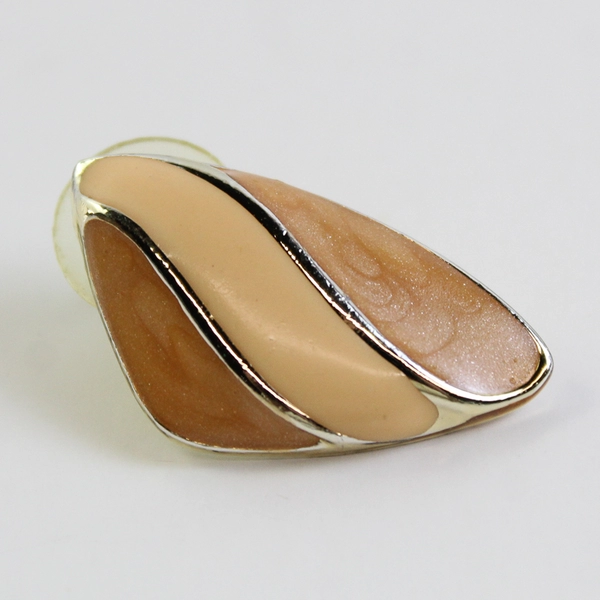 Vintage Sparkly Peach Enamel Gold-Tone Stud Earrings