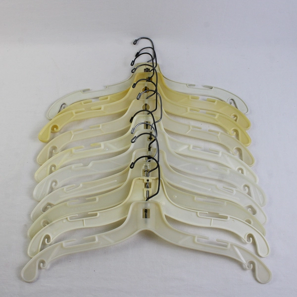  Lot of 10 Off-White Plastic Shirt Hangers Closet Organization