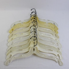  Lot of 10 Off-White Plastic Shirt Hangers Closet Organization