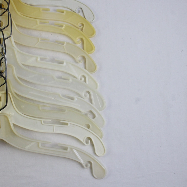  Lot of 10 Off-White Plastic Shirt Hangers Closet Organization