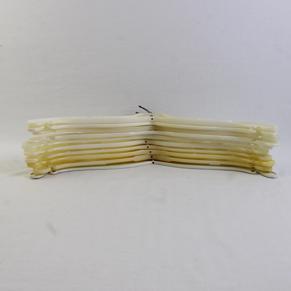  Lot of 10 Off-White Plastic Shirt Hangers Closet Organization