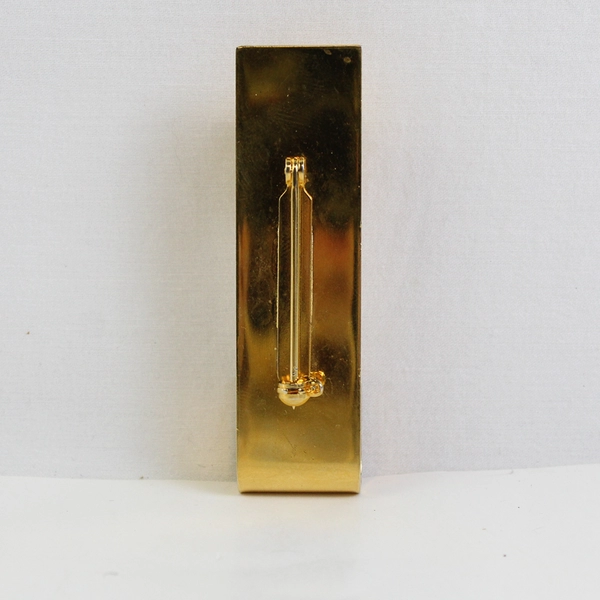 Vintage Gold-Tone Bar Hook Brooch Office Jewelry 2-3/4"