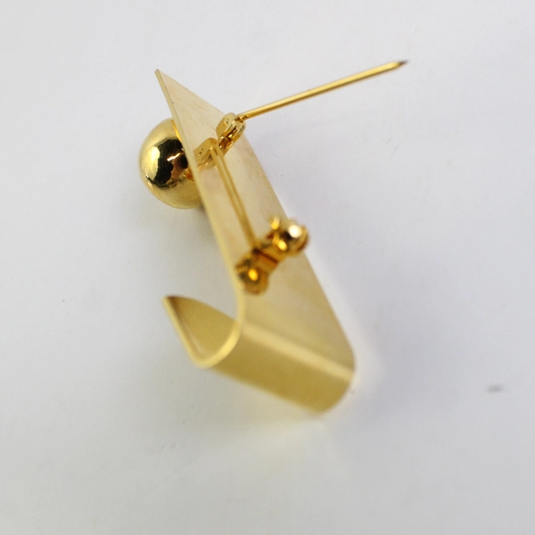 Vintage Gold-Tone Bar Hook Brooch Office Jewelry 2-3/4"