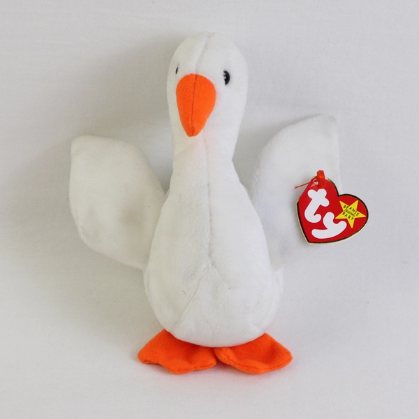 Ty Beanie Babies Gracie 1996 White Goose Bird With Tag Plush Toy