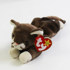 TY Beanie Babies Pounce 1997 Brown House Cat With Tags Plush Toy