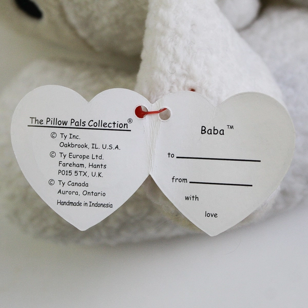 TY Beanie Babies Baba 1996 White Lamb Goat With Tag Plush Toy 14" Long