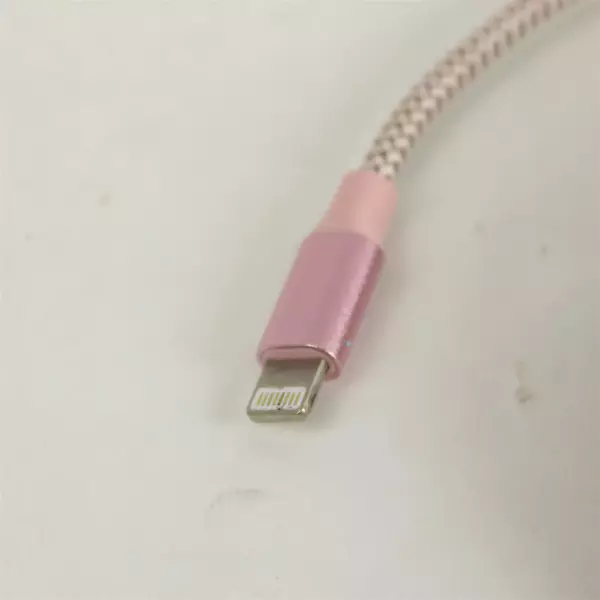 Pink Braided 10ft Lightning to USB Charging Cable w/ Apple Charger