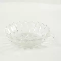 Vintage Round Pressed Glass Taper Candle Holders w/ Loop