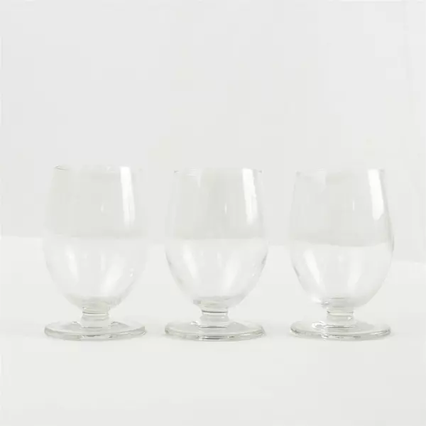 Set of 3 Clear Glass Wine Glasses