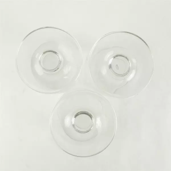 Set of 3 Clear Glass Wine Glasses