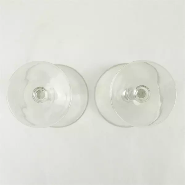 Set of 2 Clear Martini Glasses Twisted Stems 7.5"