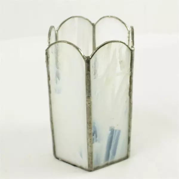 Stained Glass Lantern/Vase 6.5" Tabletop Candle Holder Decorative