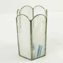Stained Glass Lantern/Vase 6.5" Tabletop Candle Holder Decorative