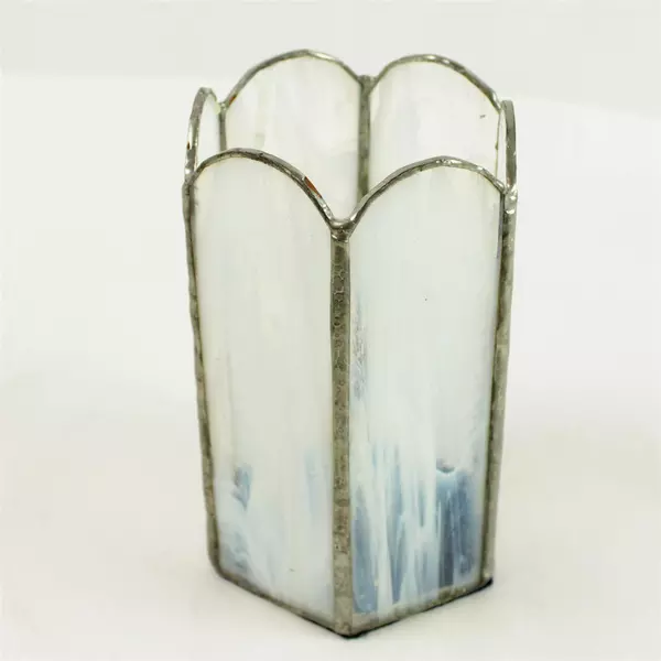 Stained Glass Lantern/Vase 6.5" Tabletop Candle Holder Decorative