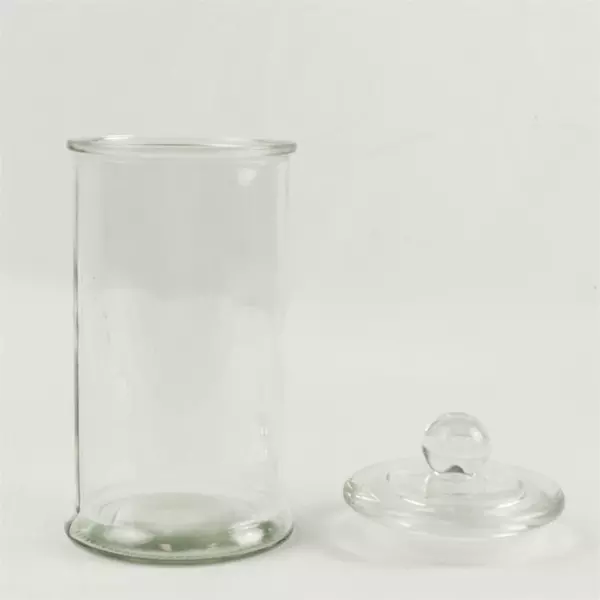 Clear Glass Round Apothecary Jar 9in Tall Candy Cotton Storage