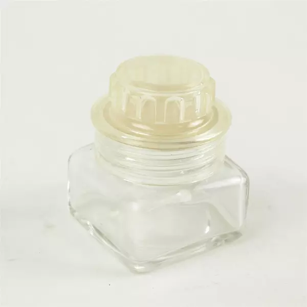Vintage Clear Glass Apothecary Medicine Bottle w/ Screw Cap